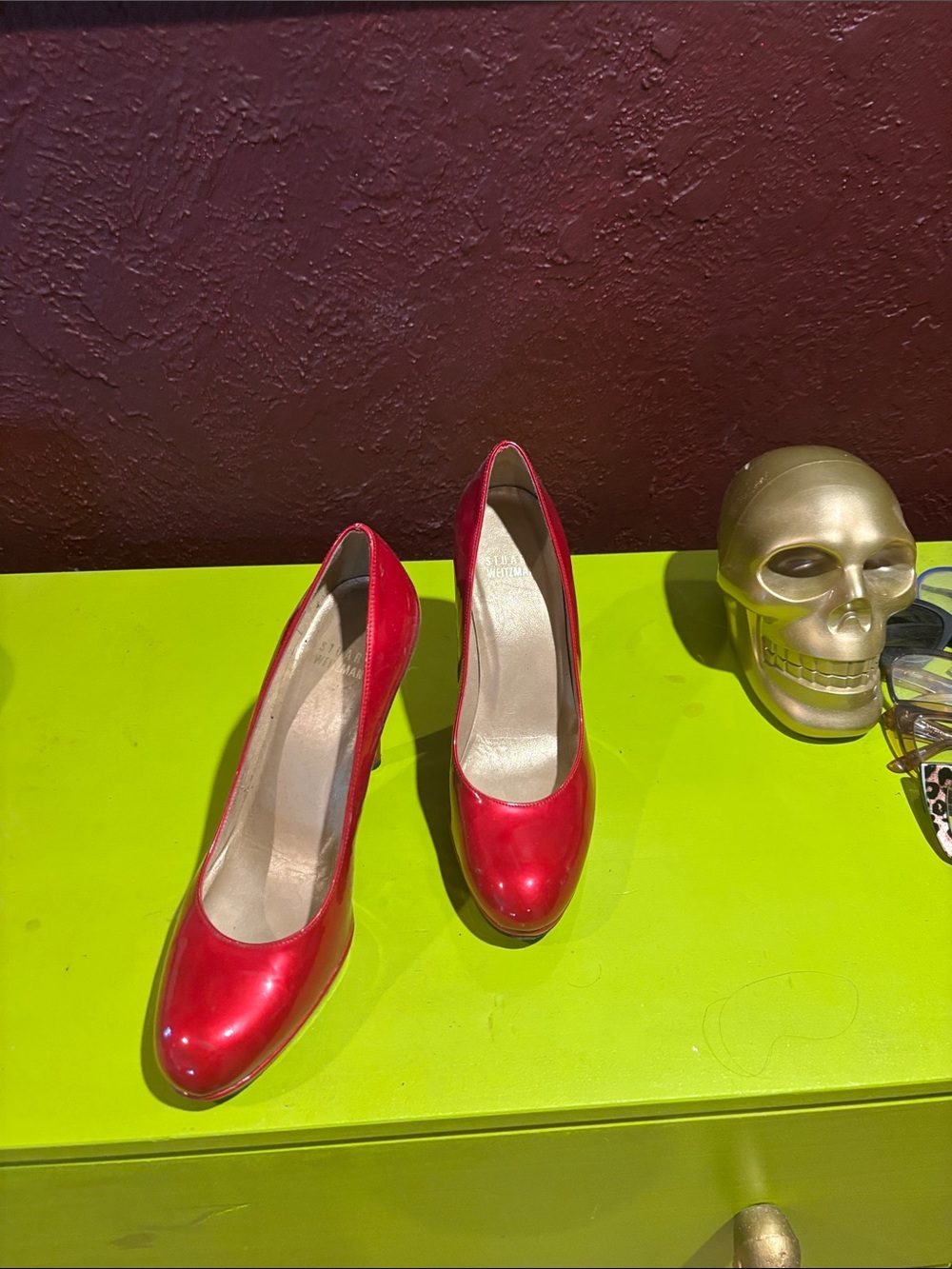 Stuart Weitzman Red Patent Leather Pumps